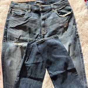 Men’s Hollister Two-Tone Distressed Blue Jeans